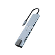 DEVIA HUB 8 EN 1 TIPO C HDMI / USBx2 / PD 100W / SD / ETHERNET GRIS