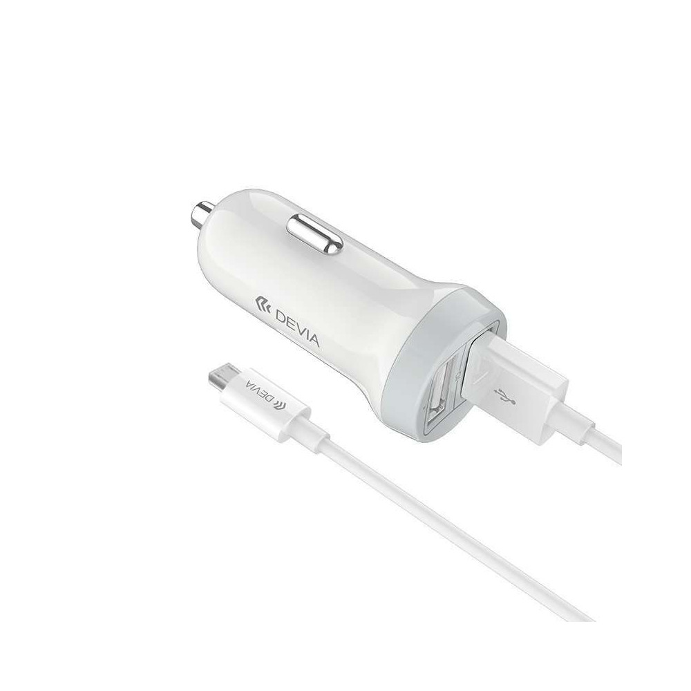 DEVIA CARGADOR COCHE DUAL 3.1A + CABLE MICRO