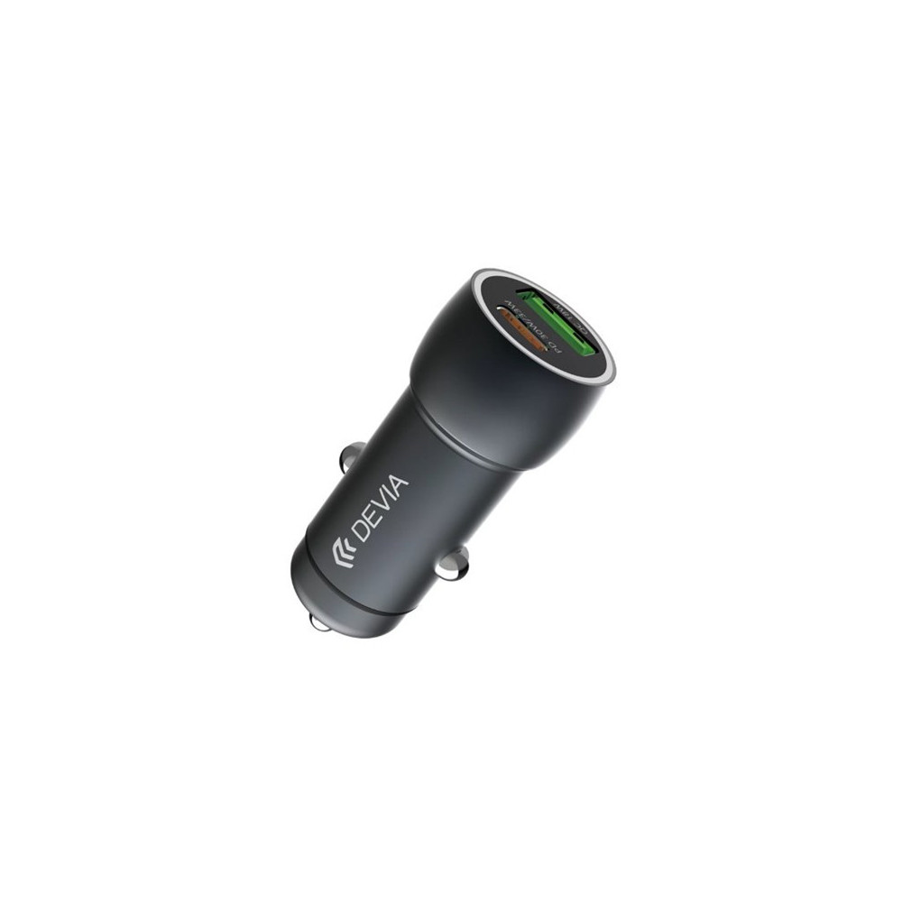 DEVIA CARGADOR COCHE EXTREME 48W (PD30W + QC 3.0 18W) NEGRO