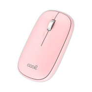 Ratón Inalámbrico COOL Slim Silencioso 2 en 1 (Bluetooth + Adap. USB) Rosa