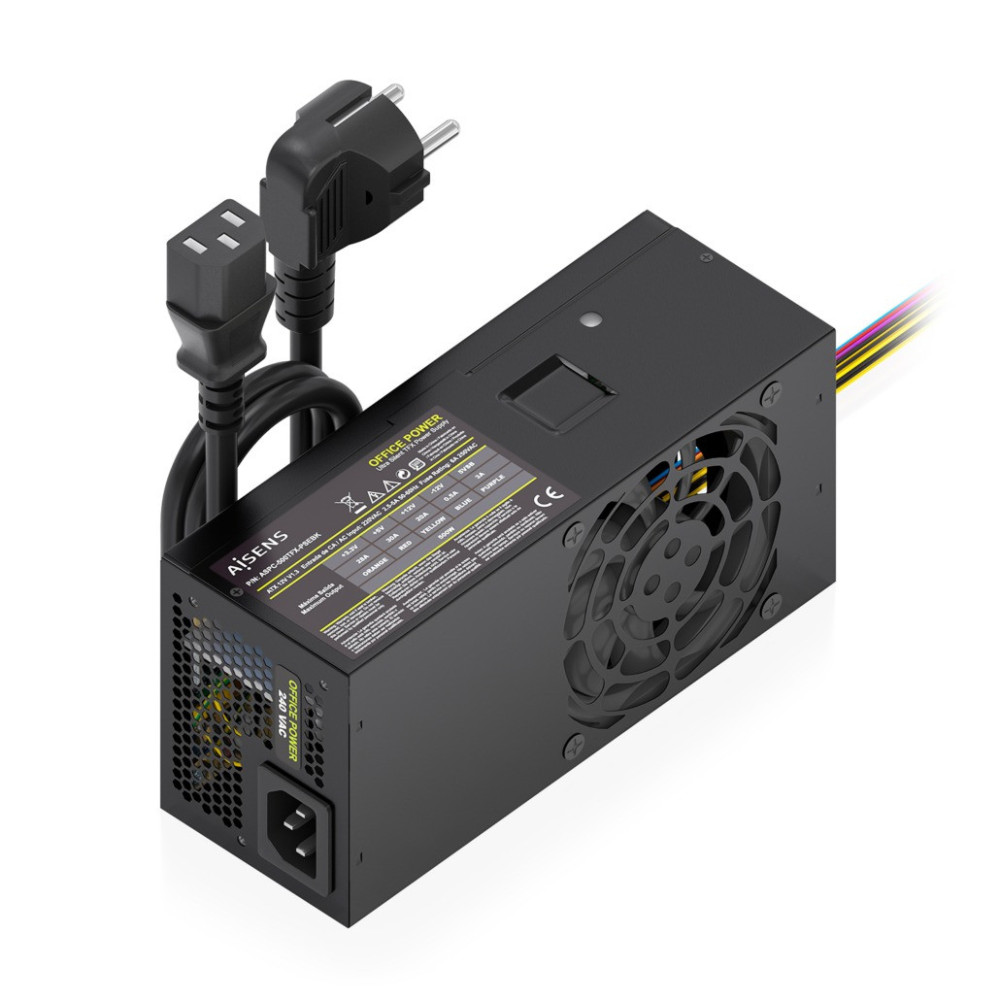FUENTE ALIMENTACION TFX 500W CABLE ALIMENTA OEM NEGRA AISENS ASPC-500TFX-PSEBK