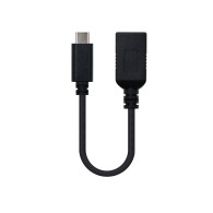 CABLE USB 3.1 GEN1 5GBPS 3A TIPO USB-CM-AH NEGRO 15CM NANOCABLE 10.01.4201