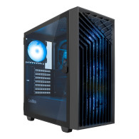 CAJA ATX COOLBOX GAMING GA300B GRIDLINE BLACK SIN FUENTE CRISTAL TEMPLADO ARGB