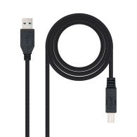 CABLE USB 3.0 IMPRESORA TIPO AM-BM NEGRO 2.0 M NANOCABLE 10.01.0802-BK