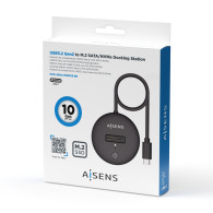 DOCK AISENS USB-C M.2 NGFF SATA NVME A USB3.1 GEN2 NEGRA ASUC-M2D013-BK