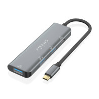 HUB USB 3.2 GEN1 5G USB-C USB-C-M-1xUSB-C-H-3xUSB-A-H GRIS 15CM AISENS A109-0762
