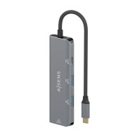 HUB USB 3.2 GEN1 5G USB-C USB-C-M-1xUSB-C-H-3xUSB-A-H GRIS 15CM AISENS A109-0762