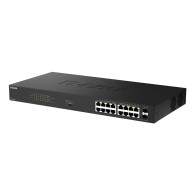 SWITCH D-LINK 16P DGS 1018P E GE POE(30W) + 2 PORTS SFP UNMANAGED 240W