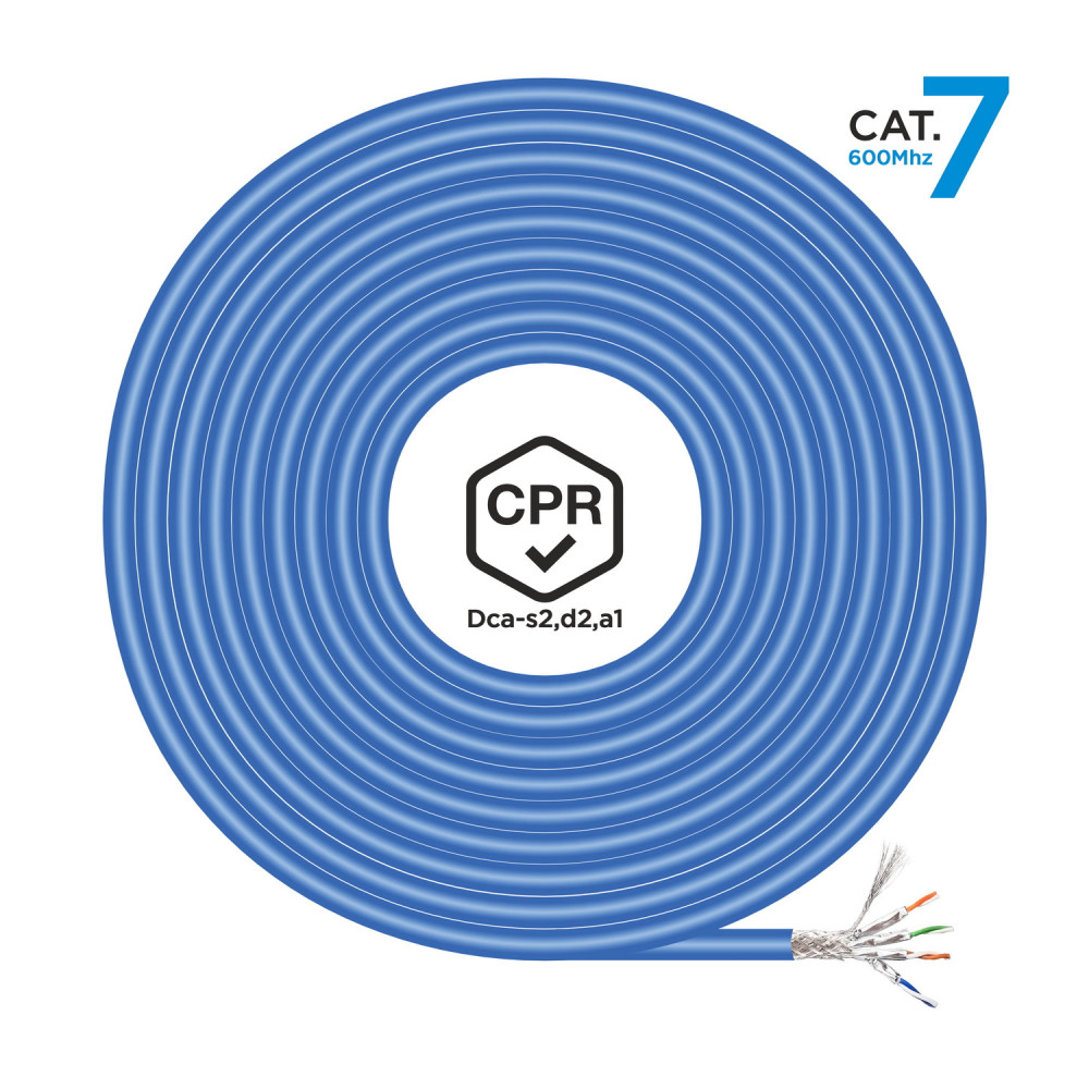 CABLE RED RJ45 LSZH CPR Dca CAT7 600 MHZ S FTP AWG23 AZUL 305M AISENS A146-0665