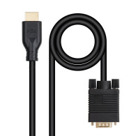 CABLE CONVERSOR VGA M A HDMI M NEGRO 1.8M NANOCABLE 10.15.4602