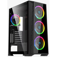 SEMITORRE GAMING HIDITEC MH12 GLASS ARGB SIN FUENTE NEGRO