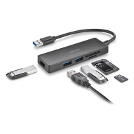 HUB USB NGS 4 PUERTOS USB 3.0 LECTOR DE TARJETA IHUB READER