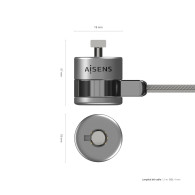 CABLE SEGURIDAD CERRADURA DE LLAVE PARA PORTATIL 1.5M AISENS ASLK-D40K02-SL