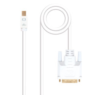 CABLE CONVERSOR MINI DP A DVI MINI DPM - DVIM BLANCO 5.0 M NANOCABLE 10.15.4205