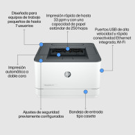 IMPRESORA HP LASERJET MONOCROMO PRO 3002DW WIFI DUPLEX BLANCA 3G652F