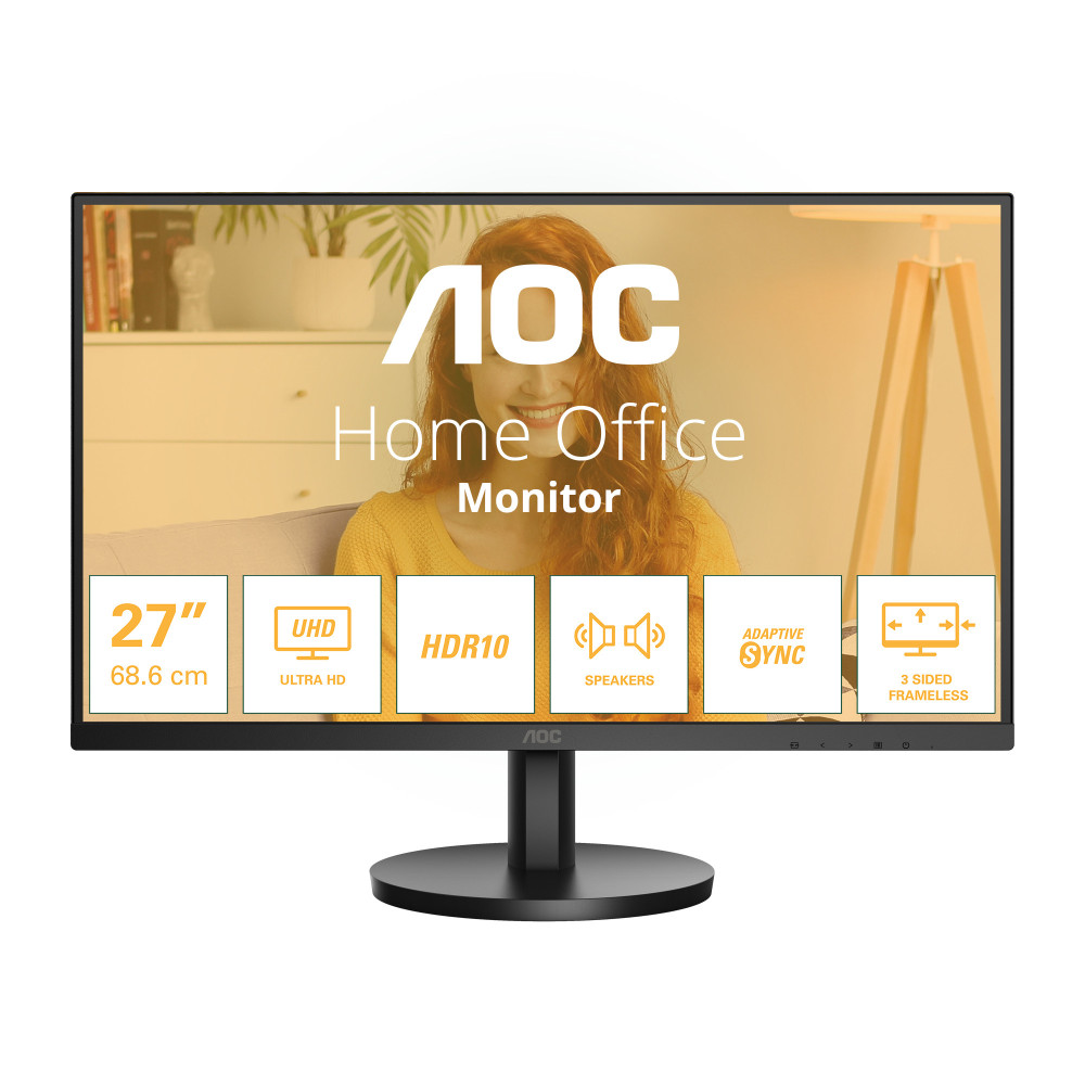 MONITOR 27" AOC U27B3A 4K MULTIMEDIA NEGRO