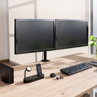 SOPORTE DE MESA TV MONITOR TOOQ 17-27 2 BRAZOS BLACK