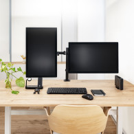 SOPORTE DE MESA TV MONITOR TOOQ 17-27 2 BRAZOS BLACK