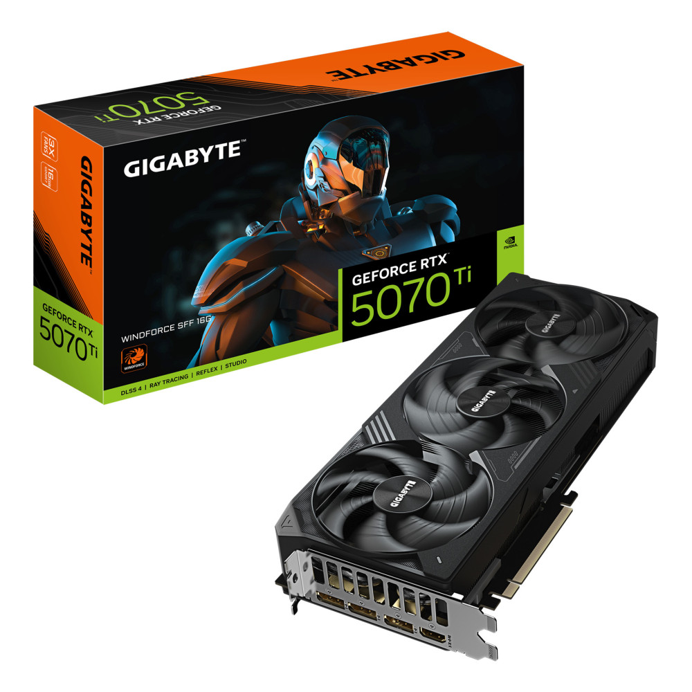 Tarjeta Gráfica Gigabyte GeForce RTX 5070 Ti WindForce SFF 16GB GDDR7 DLSS4