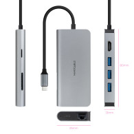 HUB USB-C 3xUSB-A+HDMI+USB-C CARGA+RJ45+TF+SD NANOCABLE 10.16.4609