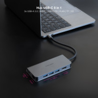 HUB USB-C 3xUSB-A+HDMI+USB-C CARGA+RJ45+TF+SD NANOCABLE 10.16.4609