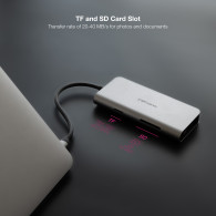 HUB USB-C 3xUSB-A+HDMI+USB-C CARGA+RJ45+TF+SD NANOCABLE 10.16.4609