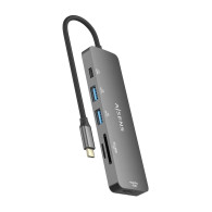 DOCK AISENS USB-C A HDMI- 2USBA-USBC PD-SD-MICROSD GRIS 15CM ASUC-6P016-GR