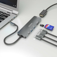 DOCK AISENS USB-C A HDMI- 2USBA-USBC PD-SD-MICROSD GRIS 15CM ASUC-6P016-GR