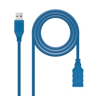 CABLE USB 3.0 TIPO AM-AH AZUL 2.0 M NANOCABLE 10.01.0902-BL