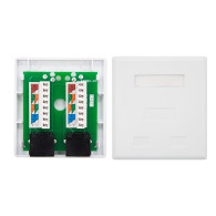 ROSETA DE SUPERFICIE PARA RJ45 CAT.6 UTP 2 TOMAS BLANCONANOCABLE 10.21.1502