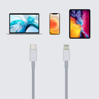 CABLE USB 2.0 USB-CM A LIGHTNING 2A BLANCO 20CM AISENS A102-0441