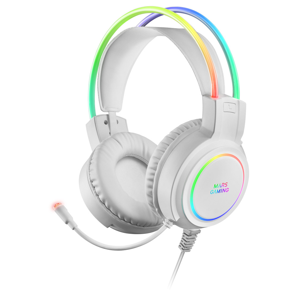 MARS GAMING AURICULARES MHRGBW BLANCO RGB