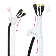 ORGANIZADOR DE CABLES FLEXIBLE 25MM 3 M BLANCO NANOCABLE 10.36.0003-W