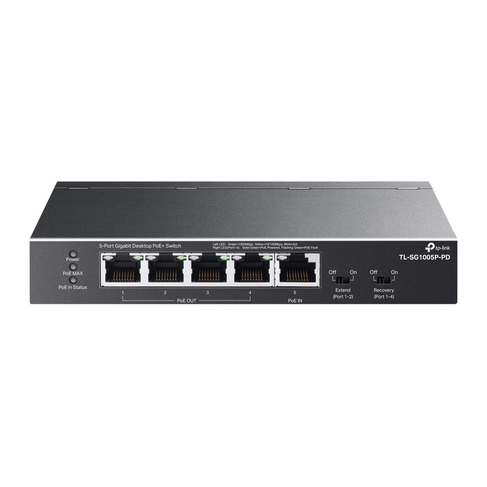 SWITCH TP-LINK 5P GIGABIT 1-Port PoE++ In and 4-Port PoE+ Out TL-SG1005P-PD