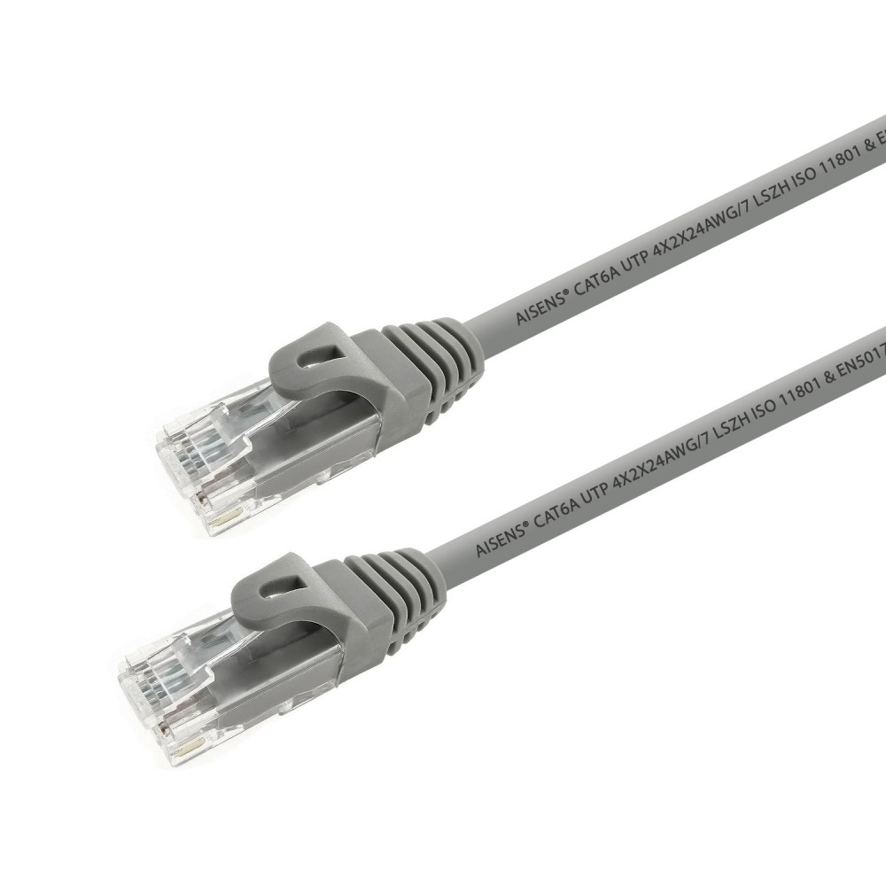 CABLE RED LATIGUILLO RJ45 LSZH CAT.6A UTP AWG24 GRIS 25CM AISENS A145-0324