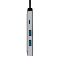 DOCK AISENS USB-C 4 EN 1 USB-C A 1xHDMI 2xUSB 1xPD GRIS 15CM ASUC-4P002-GR