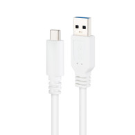 CABLE USB 3.1 GEN2 10Gbps 3A USB-C M-A M BLAN 0.5M NANOCABLE 10.01.4000-W