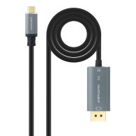 CABLE CONVERSOR USB-C-M A DP-M 8K 60HZ ALUMINIO NEGRO 2M NANOCABLE 10.15.5022