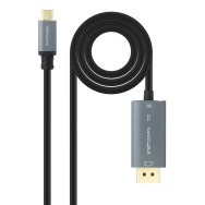 CABLE CONVERSOR USB-C-M A DP-M 8K 60HZ ALUMINIO NEGRO 2M NANOCABLE 10.15.5022