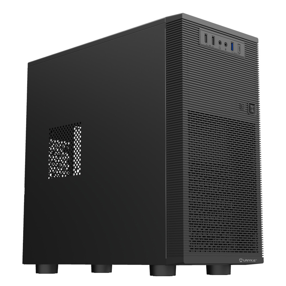 CAJA MICRO-ATX UNYKA AERO C15 (FUENTE 500) BLACK TYPEC UK52015
