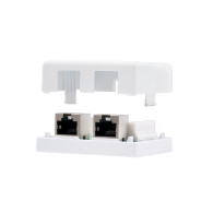 ROSETA DE SUPERFICIE PARA RJ45 CAT.5E FTP 2 TOMAS BLANCONANOCABLE 10.21.1102