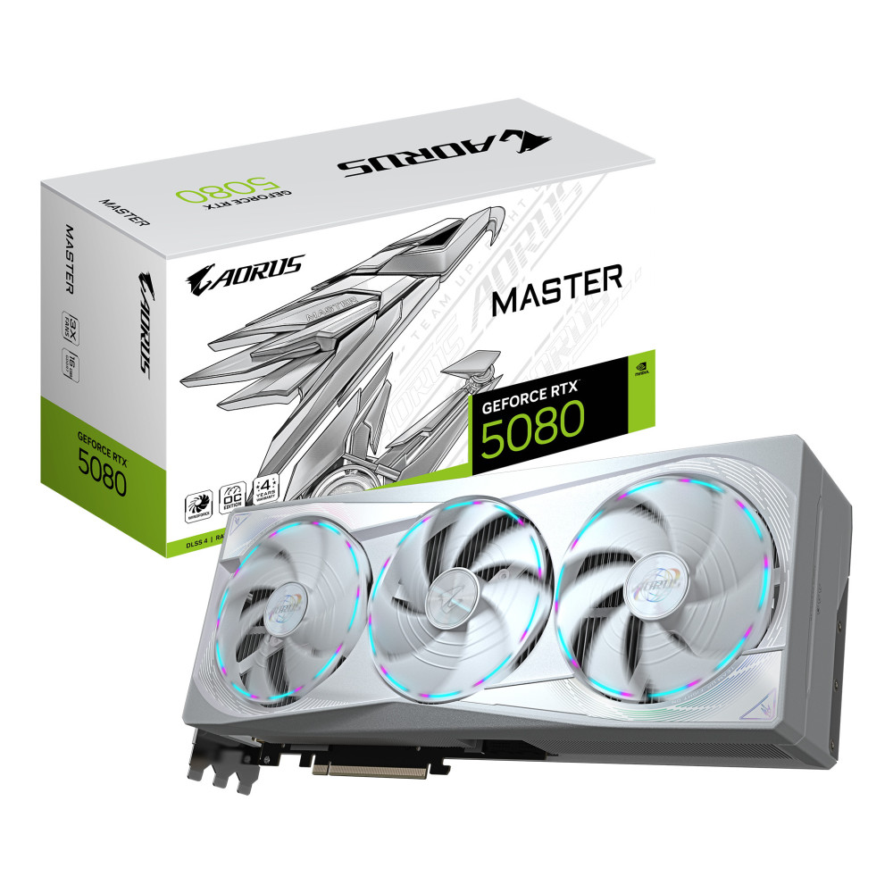 Tarjeta Gráfica Gigabyte AORUS GeForce RTX 5080 Master ICE 16GB GDDR7 DLSS4