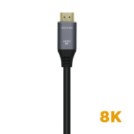 CABLE HDMI V2.1 8K 60HZ 48GBPS AM-AM GRIS NEGRO 0.5M AISENS A150-0425