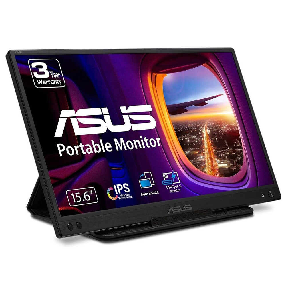 MONITOR 15.6 ASUS PORTATIL ZENSCREEN MB166C IPS FULL HD USB-C AUTO-ROTATE NEGRO