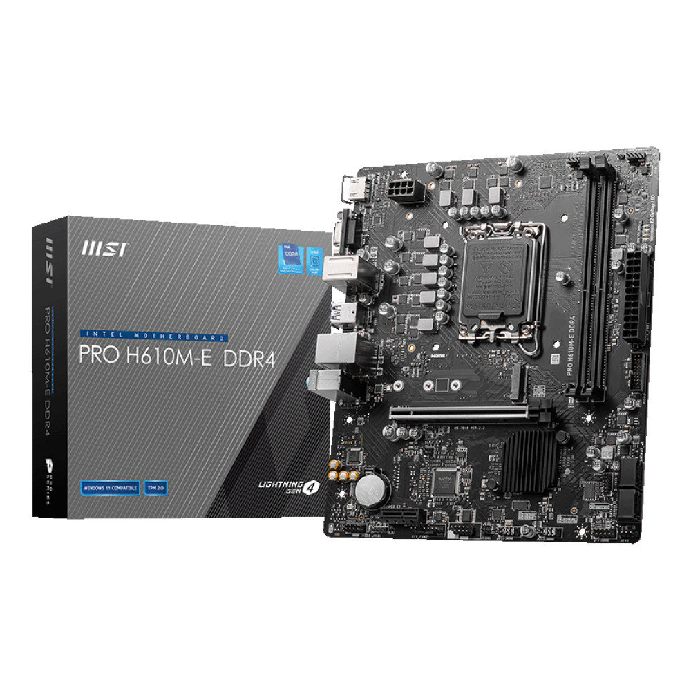 PB S1700 MSI PRO H610M-E 2DDR4 PCIE 4SATA6 M2 2USB3.1 4USB2.0 MATX