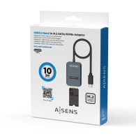 DOCK AISENS USB-C M.2 NGFF SATA NVME A USB3.1 GEN2 GRIS ASUC-M2D012-GR