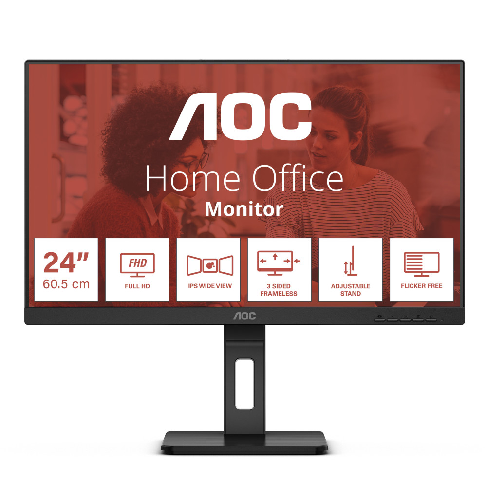 MONITOR 23.8 AOC PROFESIONAL 24E3QAF IPS FHD 75HZ 1920X1080 DP HDMI NEGRO MM