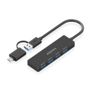 HUB USB 3.1 USB-CM A USB-AM 4 USB-AH NEGRO 15CM AISENS A109-0987