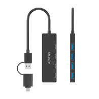HUB USB 3.1 USB-CM A USB-AM 4 USB-AH NEGRO 15CM AISENS A109-0987
