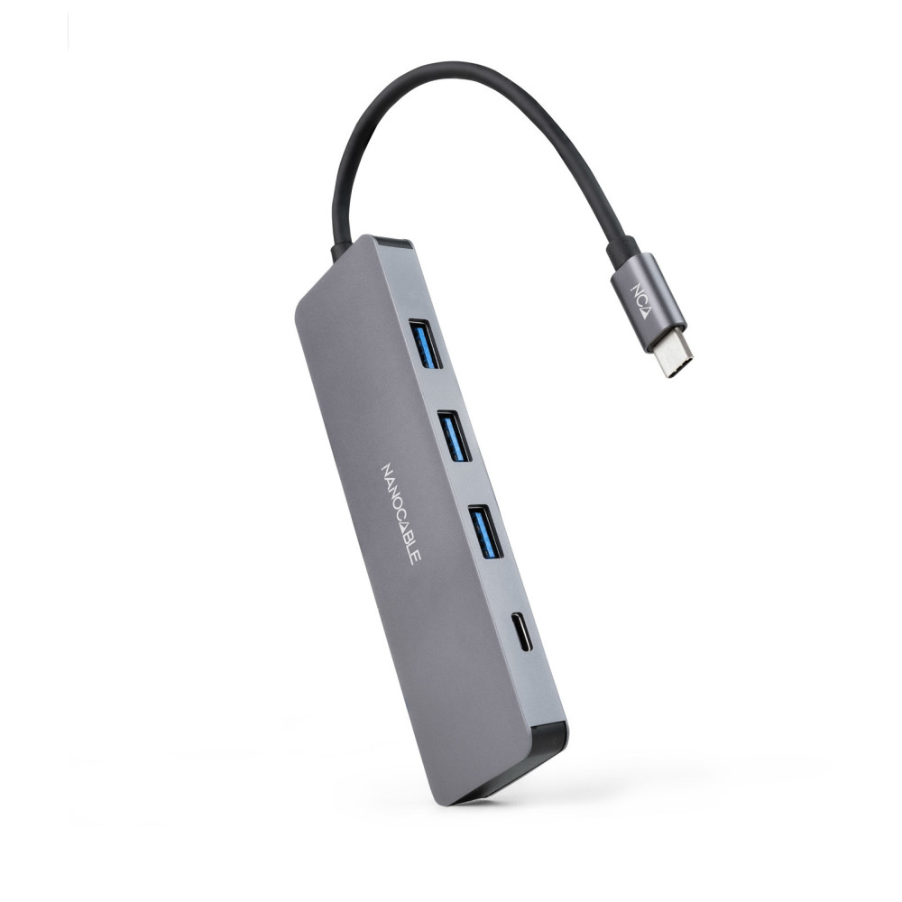 HUB USB-C M A 3xUSB3.0 H + 1xUSB-C H ALUMINIO 10CM NANOCABLE 10.16.4409